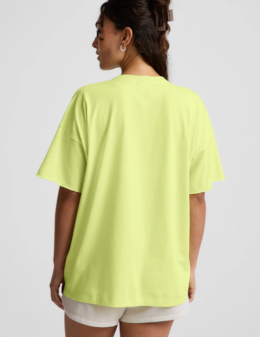 SoftKnit Better Than Ever Oversized V-Neck Tee by Beyond Yoga | Electric Lime