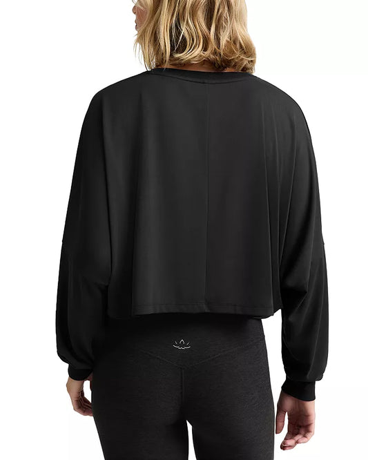 Studio Luxe Cropped LS Tee by Beyond Yoga | Black