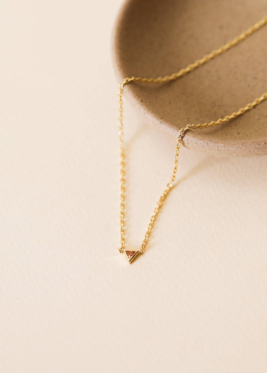 Triangle Champagne Pendant Necklace by JaxKelly | 18k Gold Plated - Zen&Zip