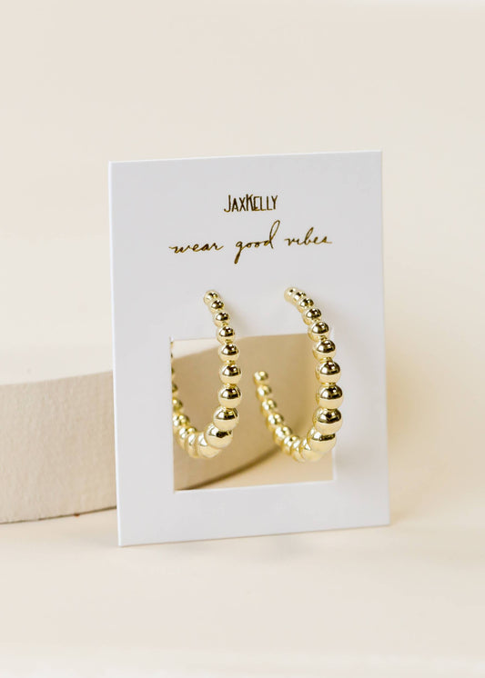 Ball Hoop Gold Earrings by JaxKelly | Large - Zen&Zip