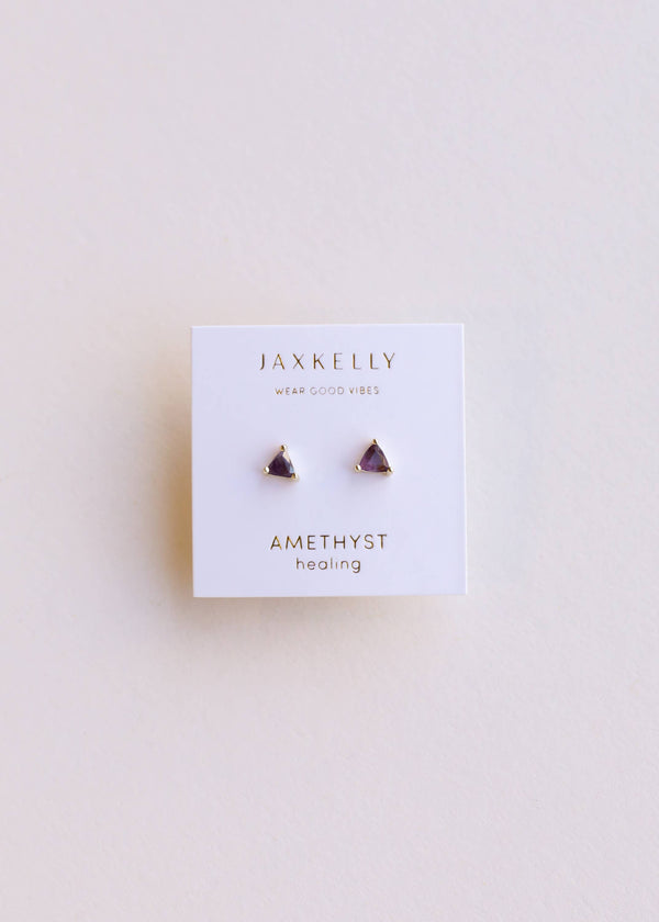 Mini Energy Gem Earrings by JaxKelly | Amethyst