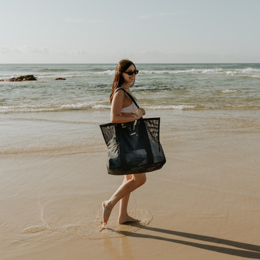 Beach Hauler™ Mini Mesh Beach Bag by Sande | Deep Sea