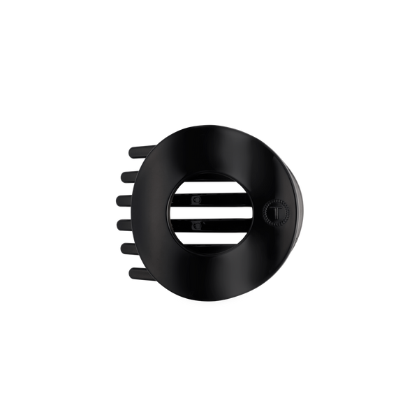 Jet Black Medium Flat Circle Hair Clip