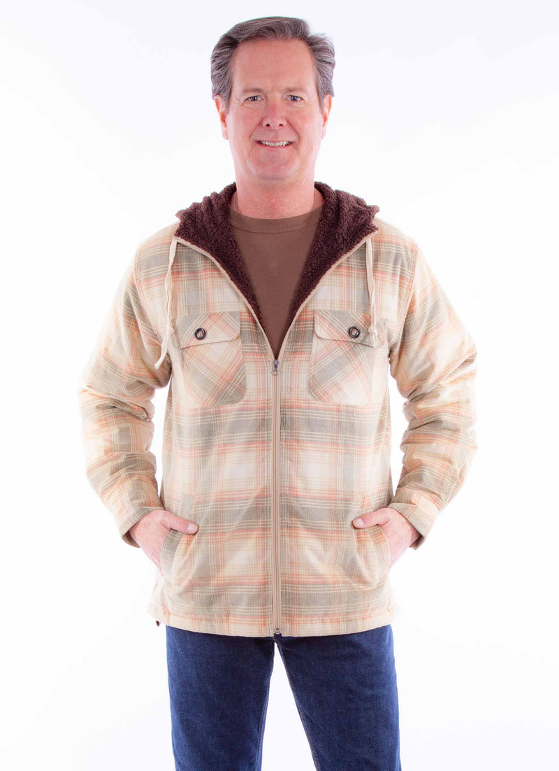 Sherpa Lined Corduroy Hoodie by Scully Leather | Tan Red