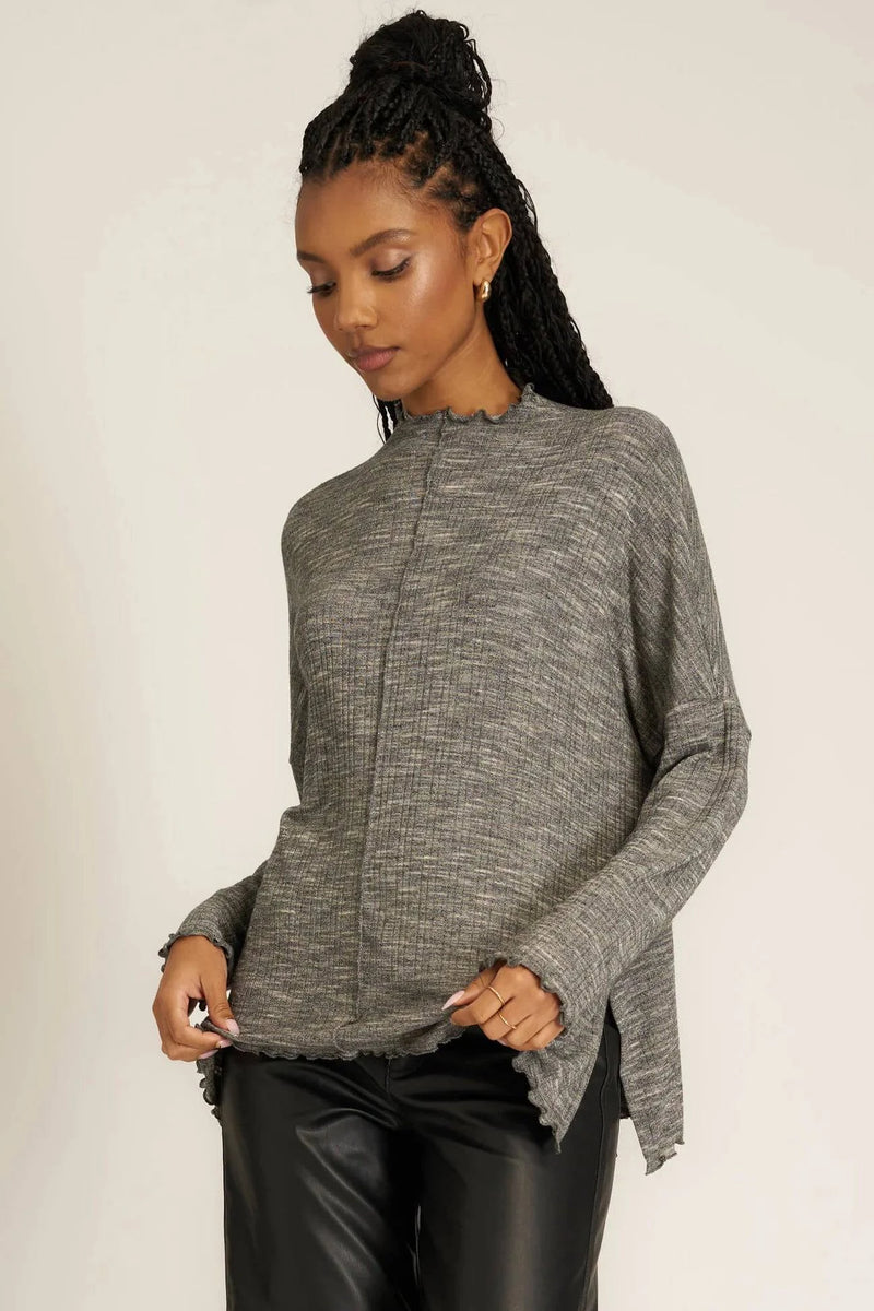 Sea of Love Seamed LS Top by Project Social T | Mother of Pearl