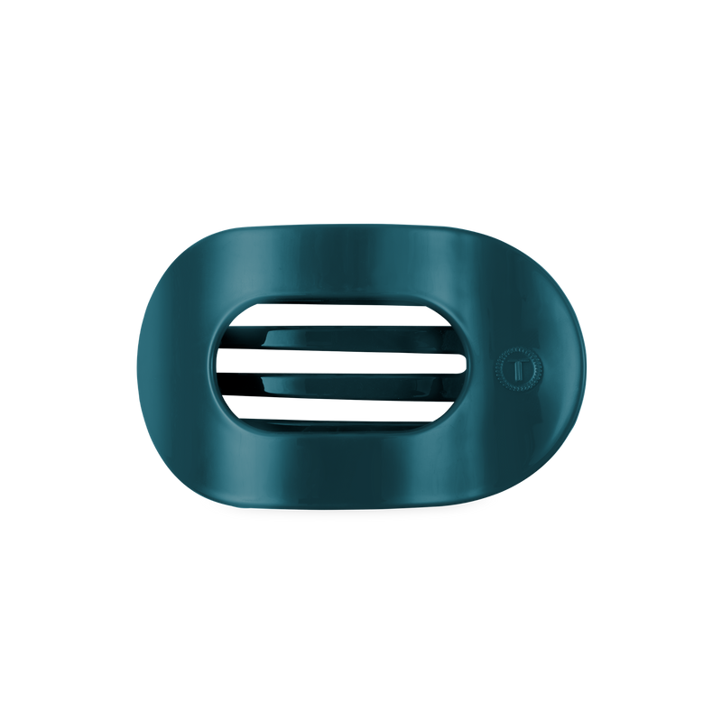 Teal With It Medium Flat Round Hair Clip
