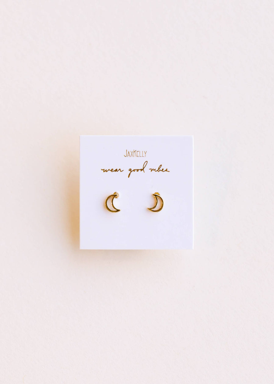 Minimalist Moon Earrings by JaxKelly | Gold
