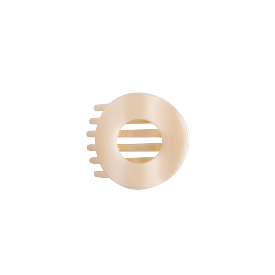 Almond Beige Small Flat Circle Hair Clip