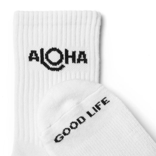 ALOHA Crew Socks by Aloha Collection | White
