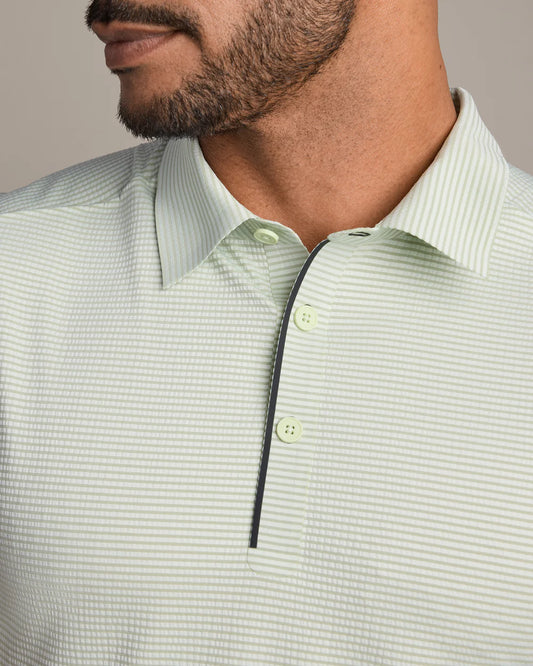 Approach Tech Polo by Rhone | Cool Mint Seersucker