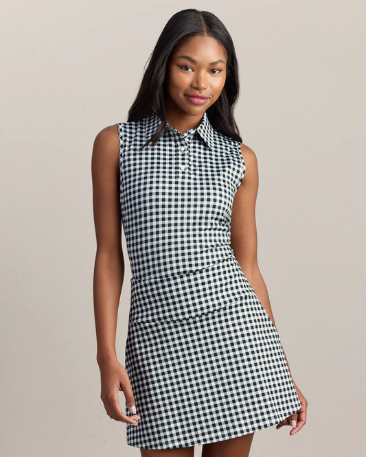 Course to Court Sleeveless Polo by Rhone | Black Gingham
