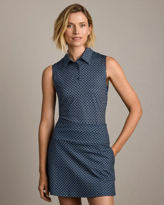 Course to Court Sleeveless Polo by Rhone | Navy Blue Links
