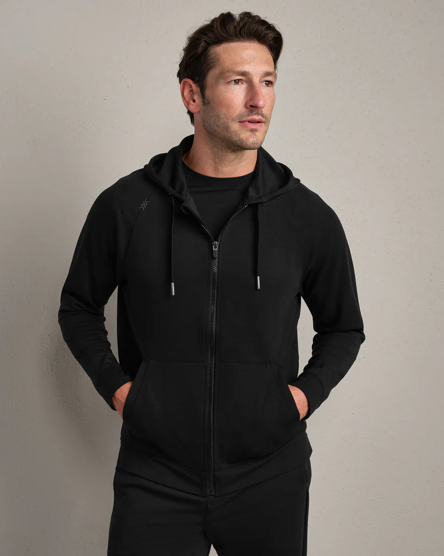 Dreamstate Full Zip Hoodie by Rhone | Pure Black