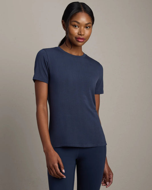 Featherweight Rib Tee by Rhone | Navy Blue