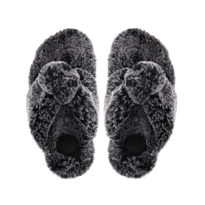 Izzie Fur Knot Slipper by Solei Sea | Salt & Pepper