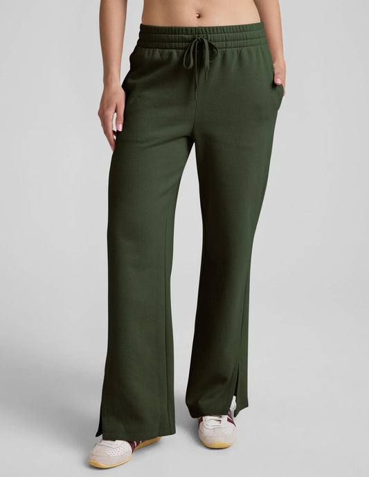 Luxefleece Side Slit Wide Leg Pant by Beyond Yoga | Dark Olive