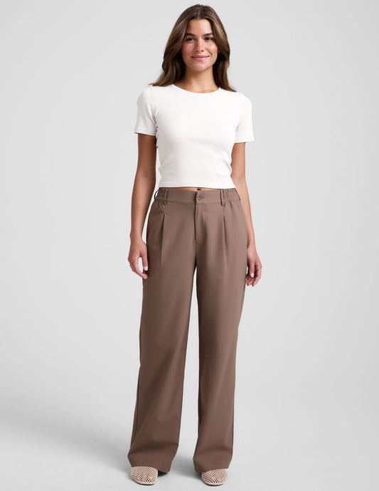 Status Wide Leg Trousers by Beyond Yoga | Khaki