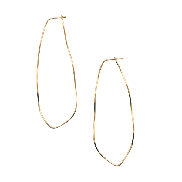 Wavy Elongated Hoop by Sai Brazil | 18k Gold Plated