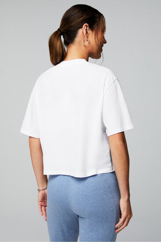 100% Cotton Boxy Tee by Fabletics | Classic White