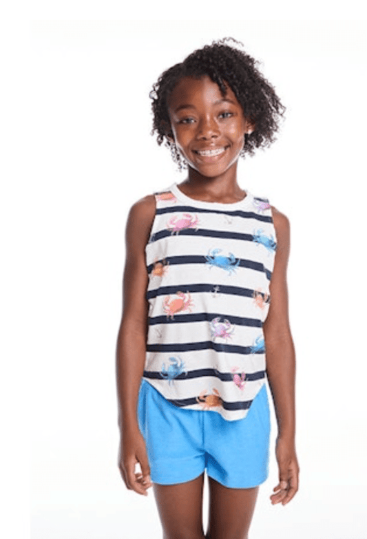 Colorful Crabs Tank by Chaser Kids | Black/White Stripe - Zen&Zip