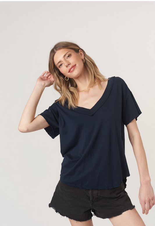 Baltimore VNeck Tee by Project Social T | Midnight Navy - Zen&Zip