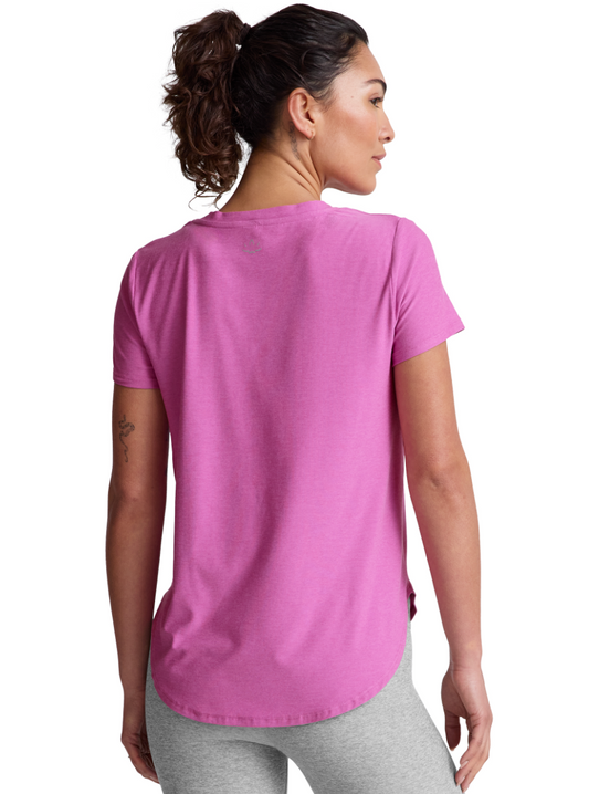 Featherweight on the Down Low Tee by Beyond Yoga | Sunset Violet Heather