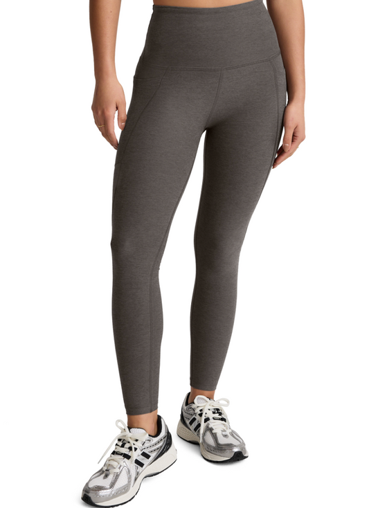 Spacedye Out of Pocket HW Midi Legging by Beyond Yoga | True Gray Heather