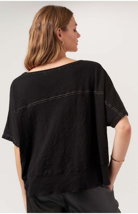 Jae Seamed Elbow Sleeve Tee by Project Social T | Black