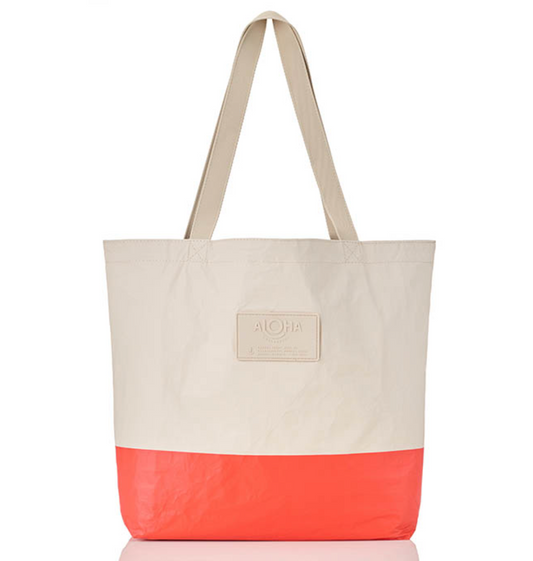 Dipped Reversible Tote by Aloha Collection | Red Haute/Sandstone