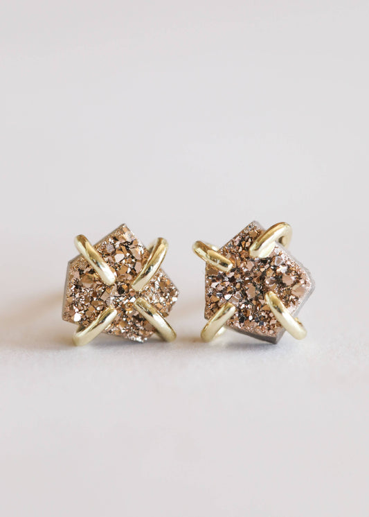 Druzy Prong Earring by JaxKelly | Rose Gold - Zen&Zip