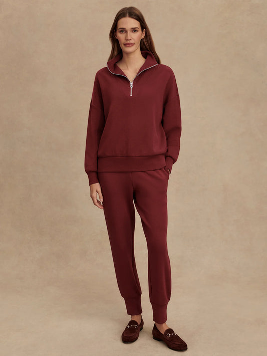 Hawley Half Zip Sweat by Varley | New Maroon