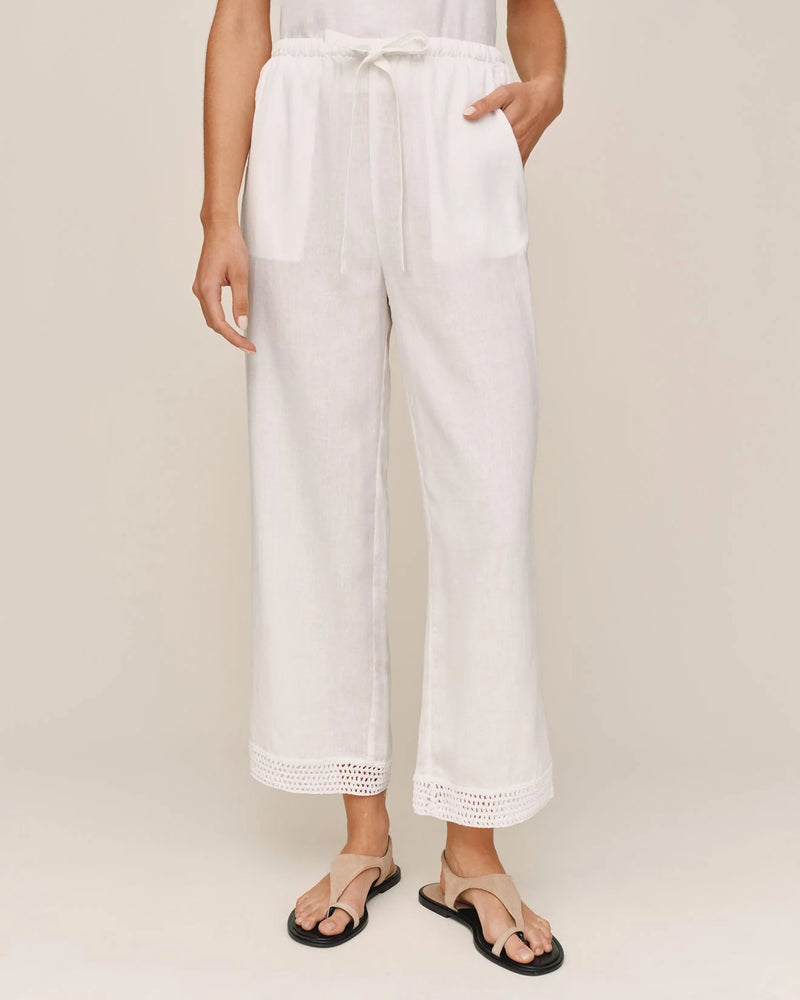 Crochet Edge Pant by Bella Dahl | Ivory Sand