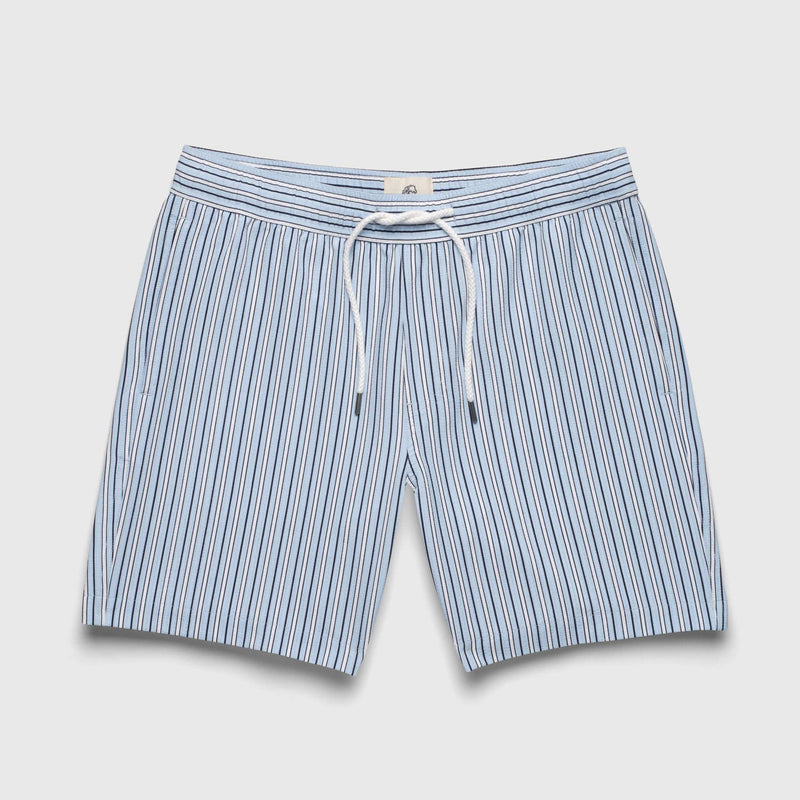 Jimmy 6.5" Seersucker Stripe Volley by SurfSideSupply | Skyway Blue