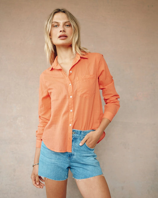 Pocket Button Down by Bella Dahl | Bright Tangerine