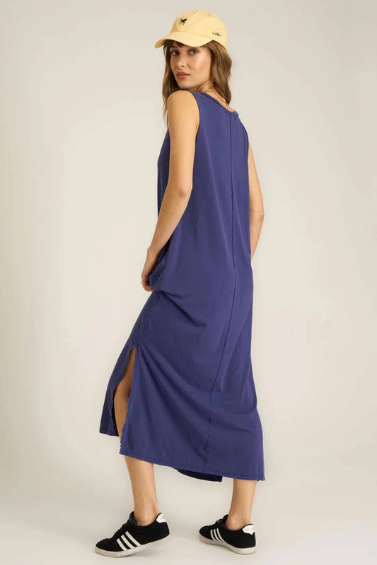 Ventura Notch Neck Dress by Project Social T | Rich Indigo - Zen&Zip