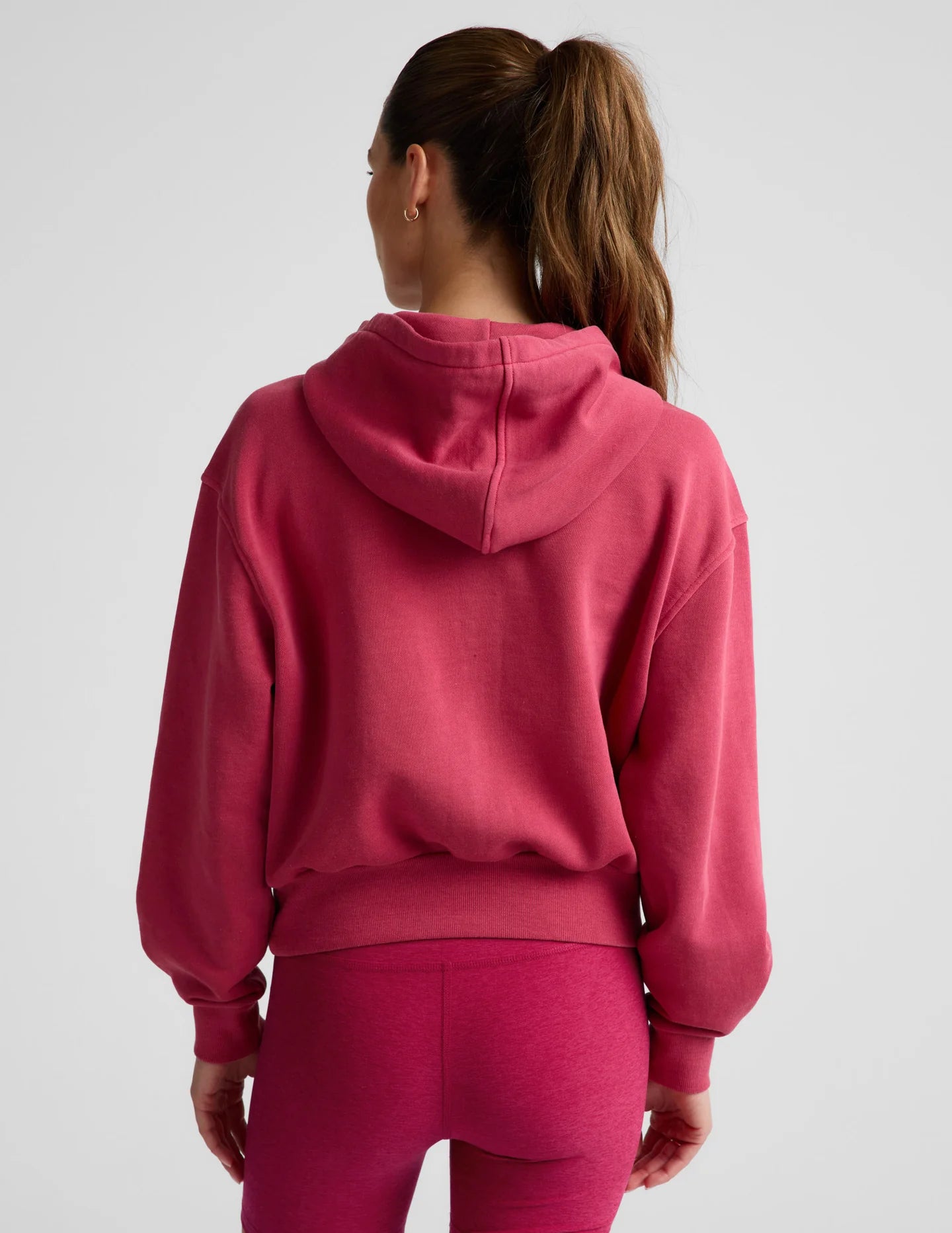 Fade Out Full Zip Hoodie by Beyond Yoga | Washed Berry Red