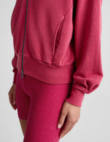 Fade Out Full Zip Hoodie by Beyond Yoga | Washed Berry Red