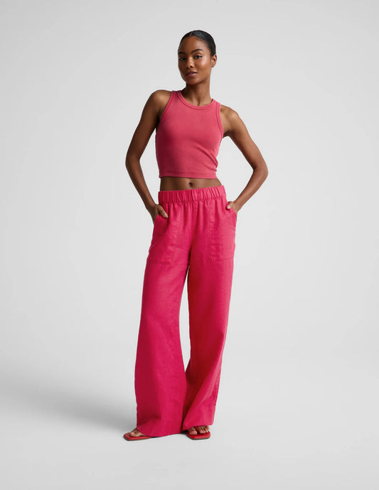 Softwash Linen Easy Wide Leg Pant by Beyond Yoga | Berry Red