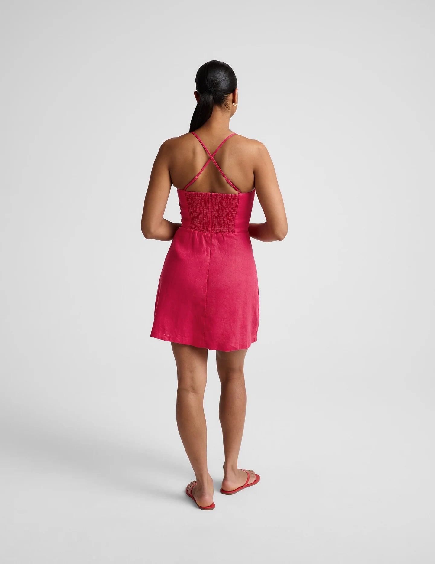 Softwash Linen Seaside Mini Dress by Beyond Yoga | Berry Red