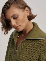 Eloise Full Zip Knit Fresh Fern