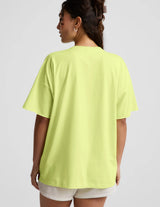 SoftKnit Better Than Ever Oversized V-Neck Tee by Beyond Yoga | Electric Lime