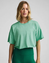 Better Than Ever Cropped Tee by Beyond Yoga | Washed Jade Pool