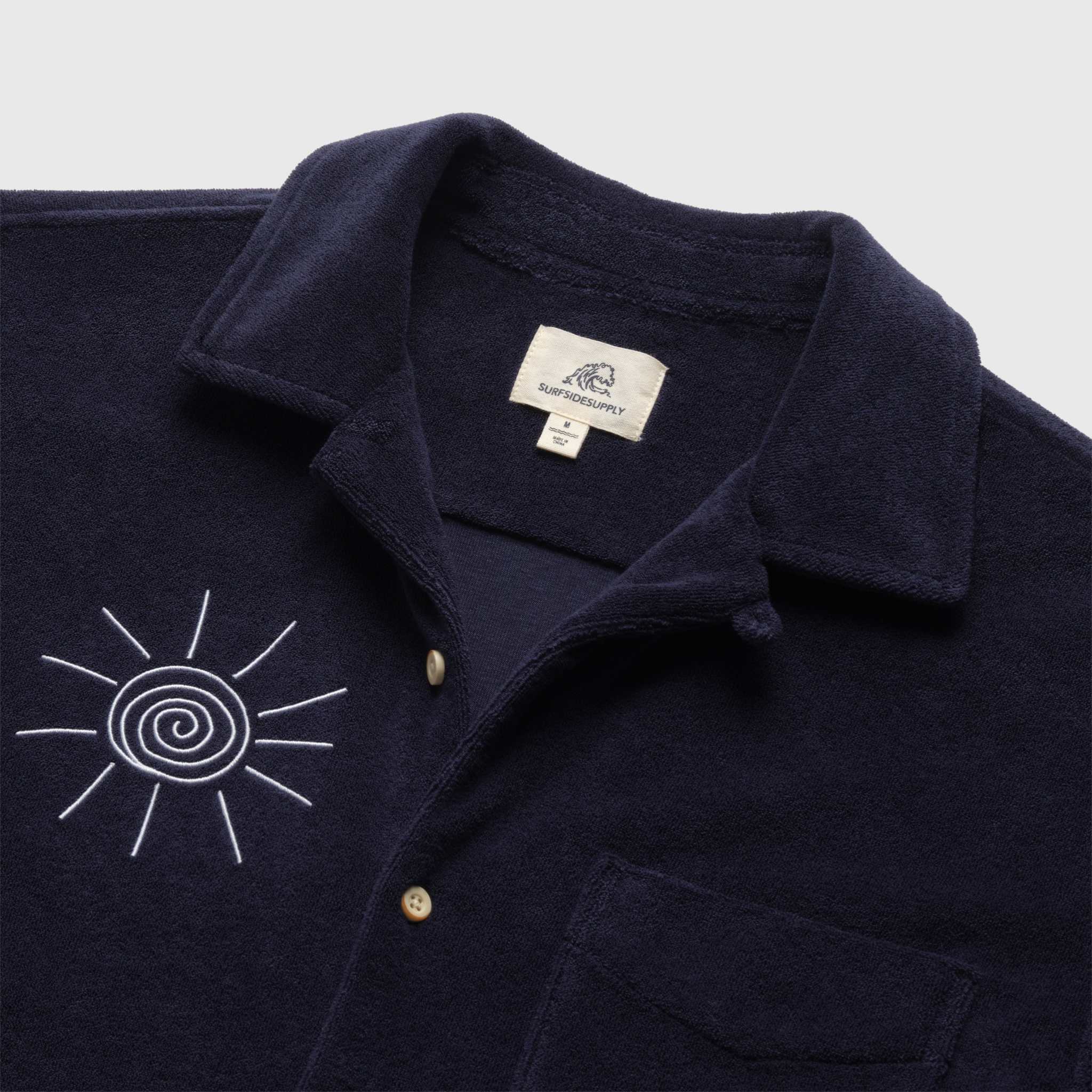 Mariner Saltwater Terry Camp Collar Shirt by SurfSideSupply | Navy Blazer - Zen&Zip