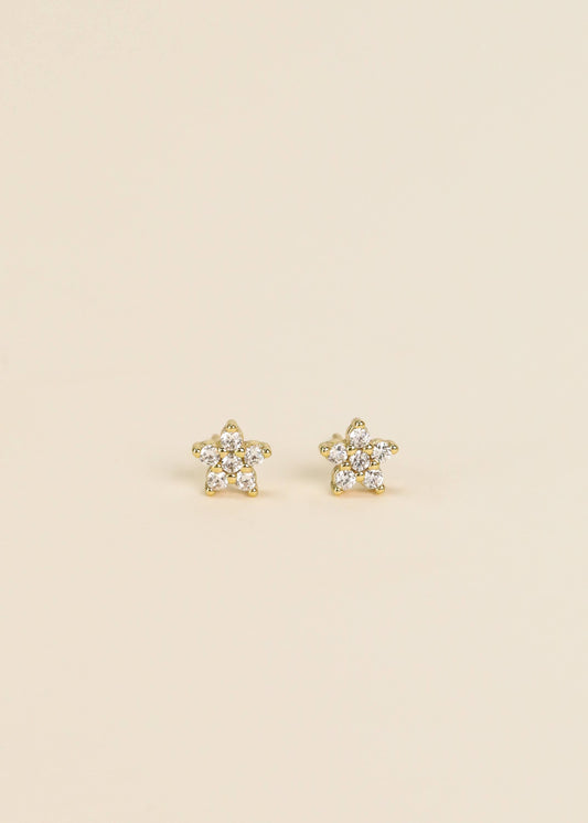 Pave Stud Flower Earrings by JaxKelly | Gold - Zen&Zip
