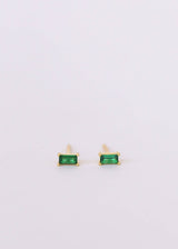 Baguette Gold Earrings by JaxKelly | Emerald - Zen&Zip