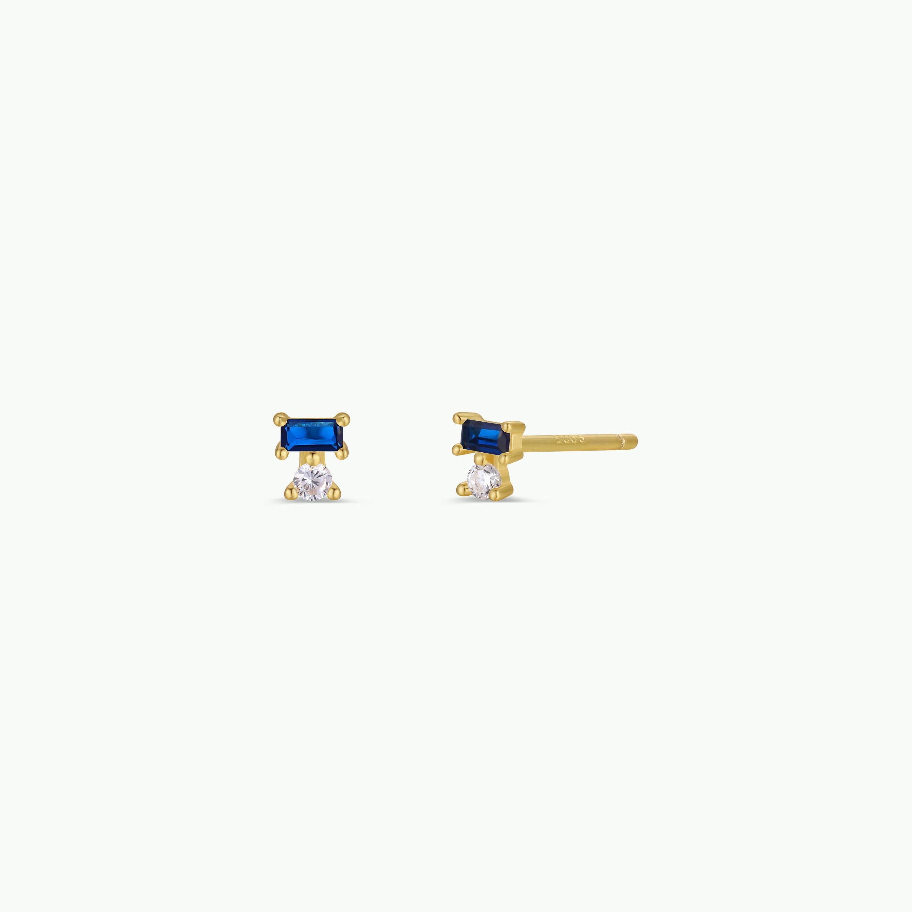 Double Stud Stack by JaxKelly | Sapphire CZ