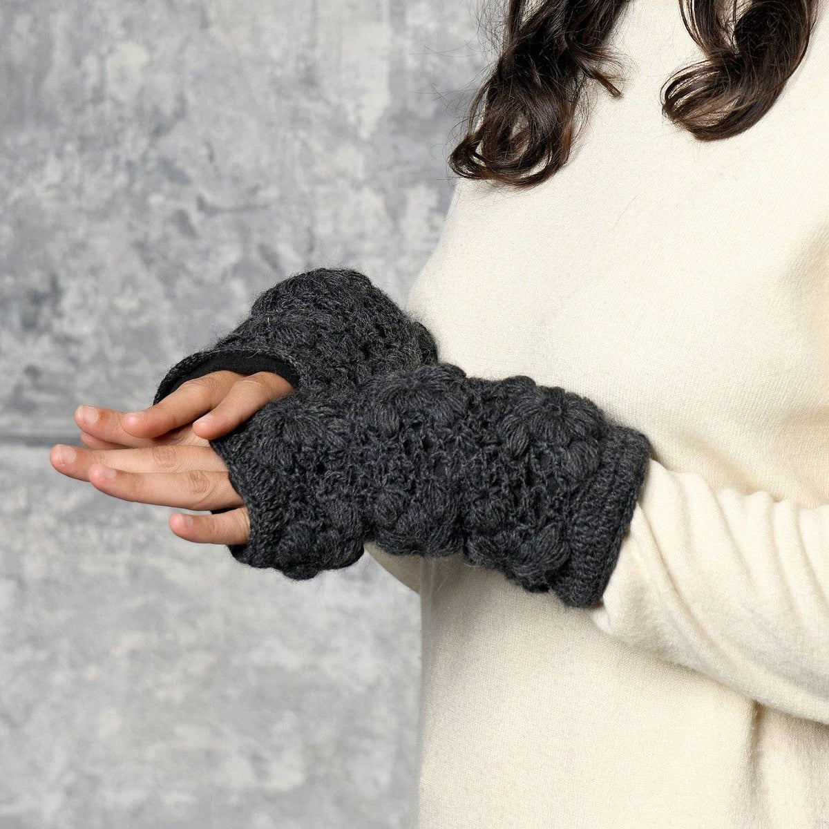Flower Crochet Fingerless Gloves by Nirvanna Designs
