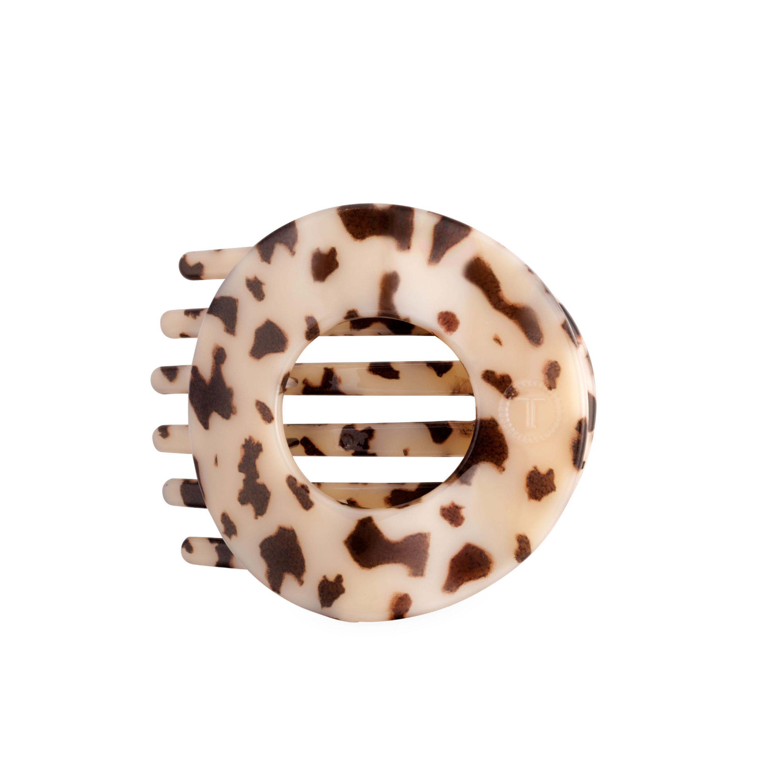 Blonde Tortoise Large Flat Circle Hair Clip