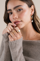 Twisted Pearl Drop Hoop by JaxKelly | Gold Earrings - Zen&Zip