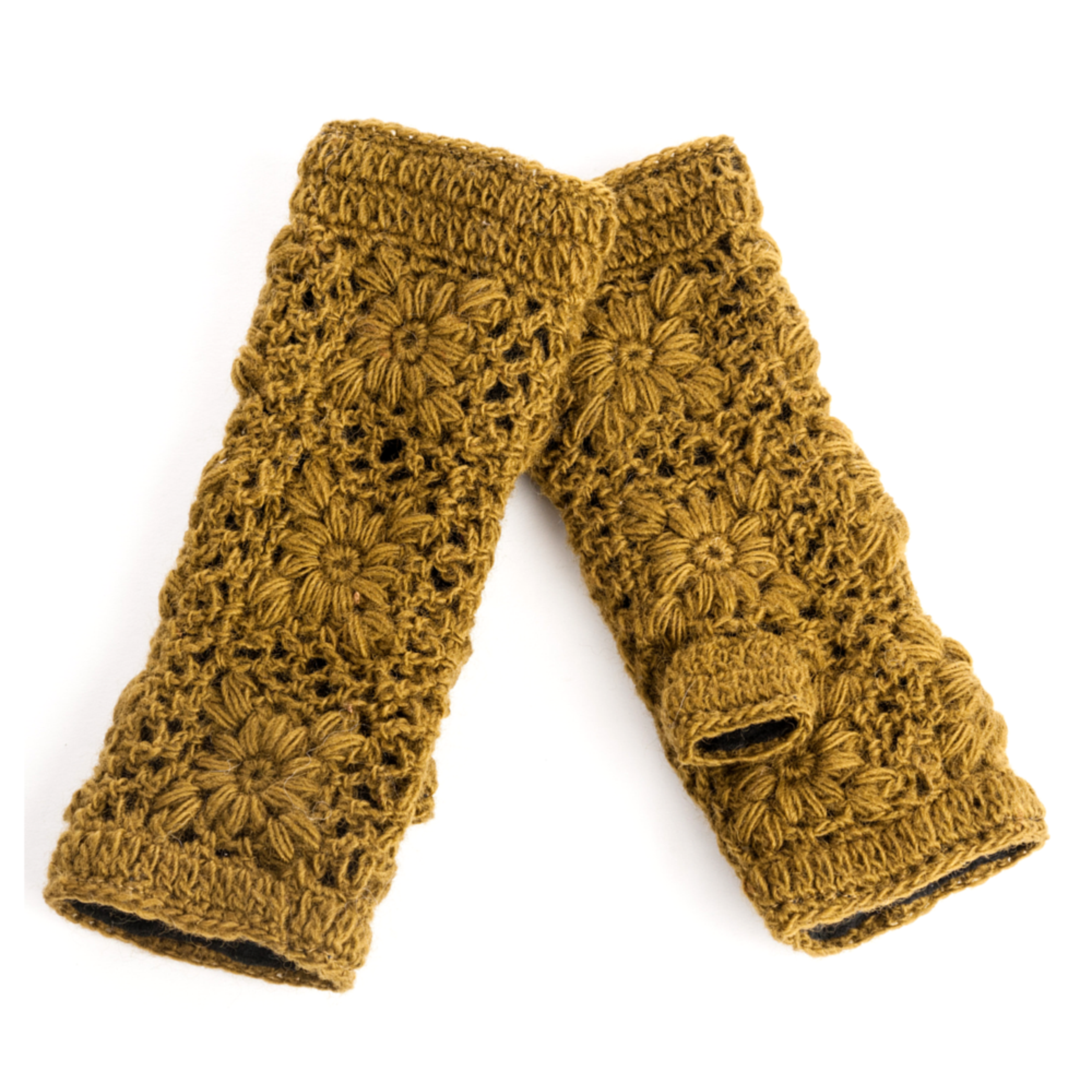 Flower Crochet Fingerless Gloves by Nirvanna Designs